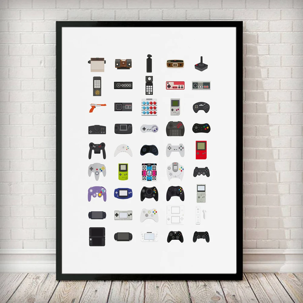 

Modern Video Game Controllers Posters And Prints Fathers Day Gift For Dad Retro Gaming Room Decorative Pictures Bedroom Decor