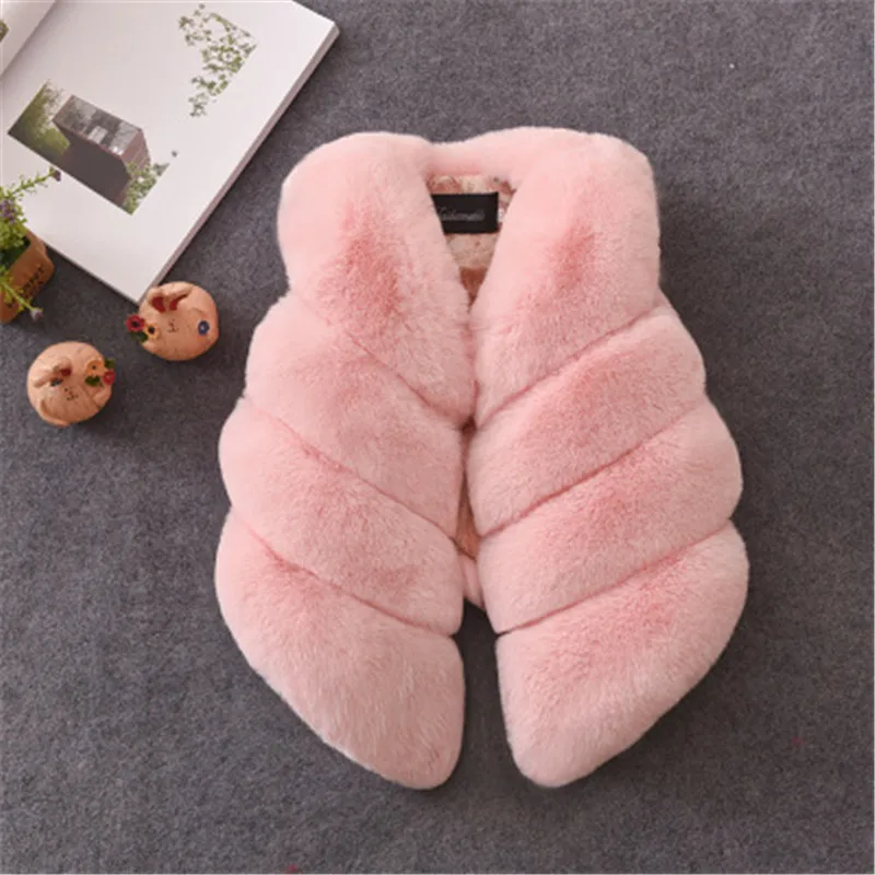 2019 однотонные пальто из искусственного меха для девочек зимняя мягкая теплая