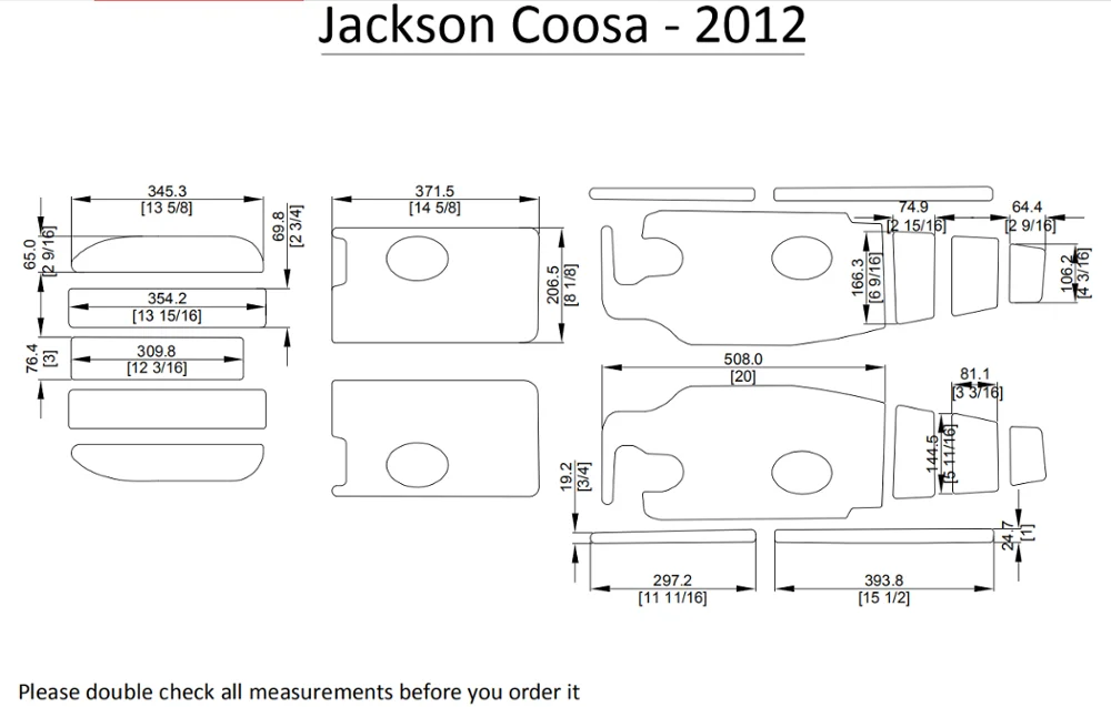 

2012 Jackson Coosa Каяк Лодка EVA настил КОВРИКИ НАБОР 1/4"
