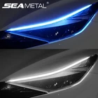 Светодиодные дневные ходосветильник огни, гибкая Водонепроницаемая лента для автомобисветильник сделай сам, Стайлинг автомобиля, универсальный, для 12 В транспортных средств, 2 шт.