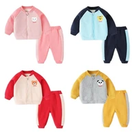VIDMID Baby suit childrens 1-3 year old cardigan spring and autumn girls outerwear trousers boys two piece suit P4884