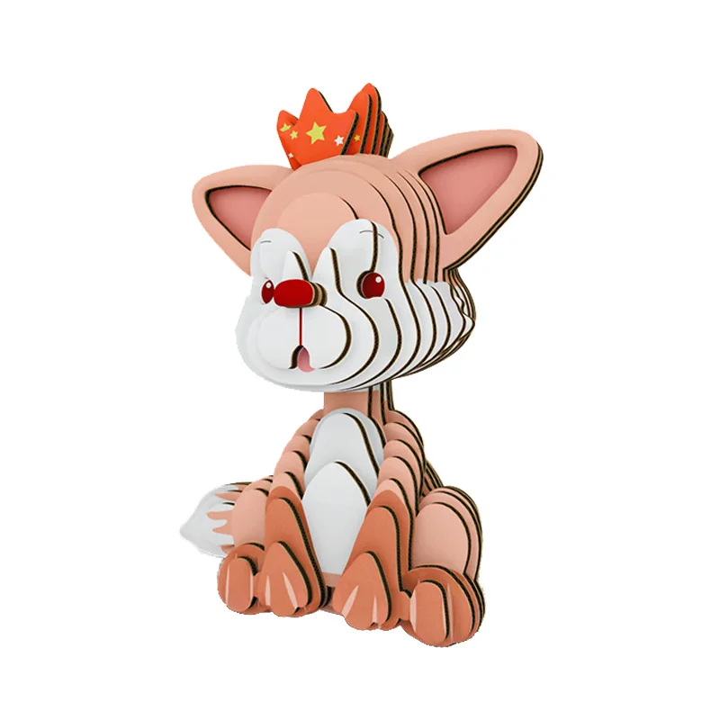 

Cute Cartoon Fox Elephant 3D Animal Puzzles Rabbit Deer Cow Lion Bear Assembly DIY Papered Jigsaw Puzzle Toys For Children Gift