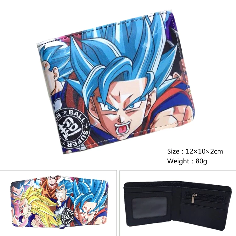 Аниме Dragon Ball Z кошелек Супер Saiyan Goku Vegetto для мальчиков и девочек карман на молнии для монет PU короткий держатель для карт - Цвет: W