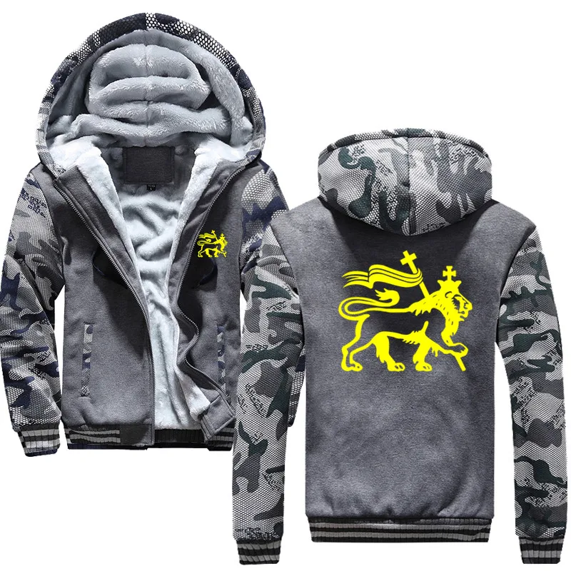 Rasta Lion Of Judah Classic Autumn Winter Sweatshirt For Men Thick Zipper Coat VIKINGS Harajuku Men's Jackets Hoodies Male | Мужская