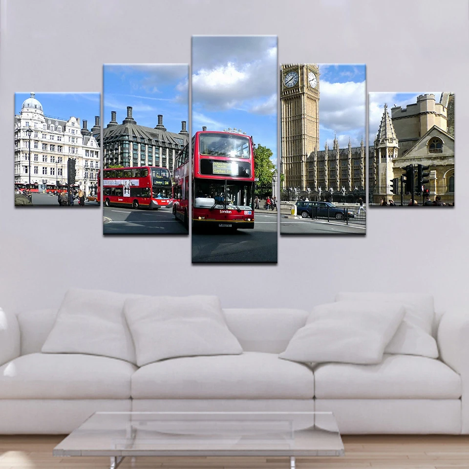 Домашнее украшение настенное искусство 5 шт. Картина на холсте Биг Бен HD печать