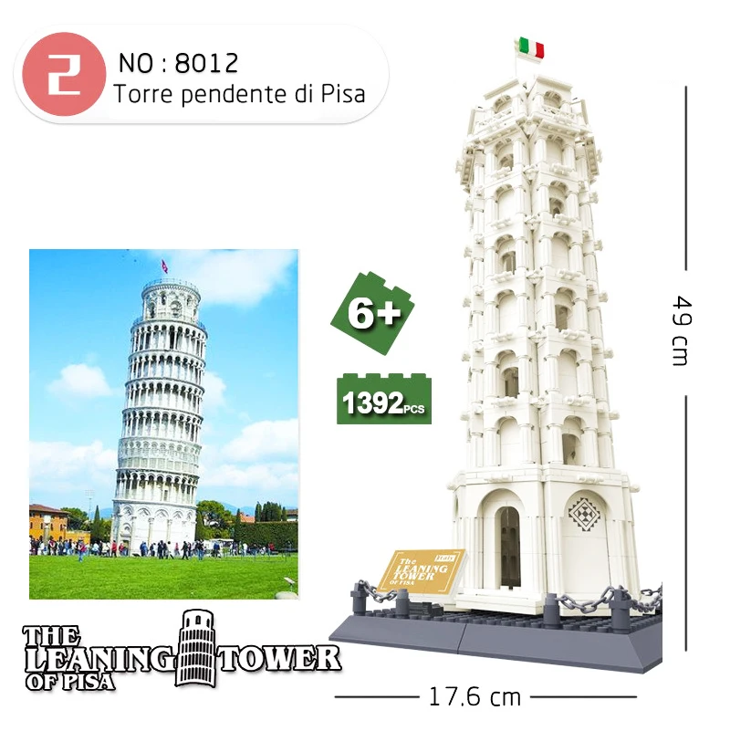 

Wange 5214 Pisa Leaning Tower Building Block Structure Building Blocks Kids Educational Toy Wange Block Gift Toys For Children