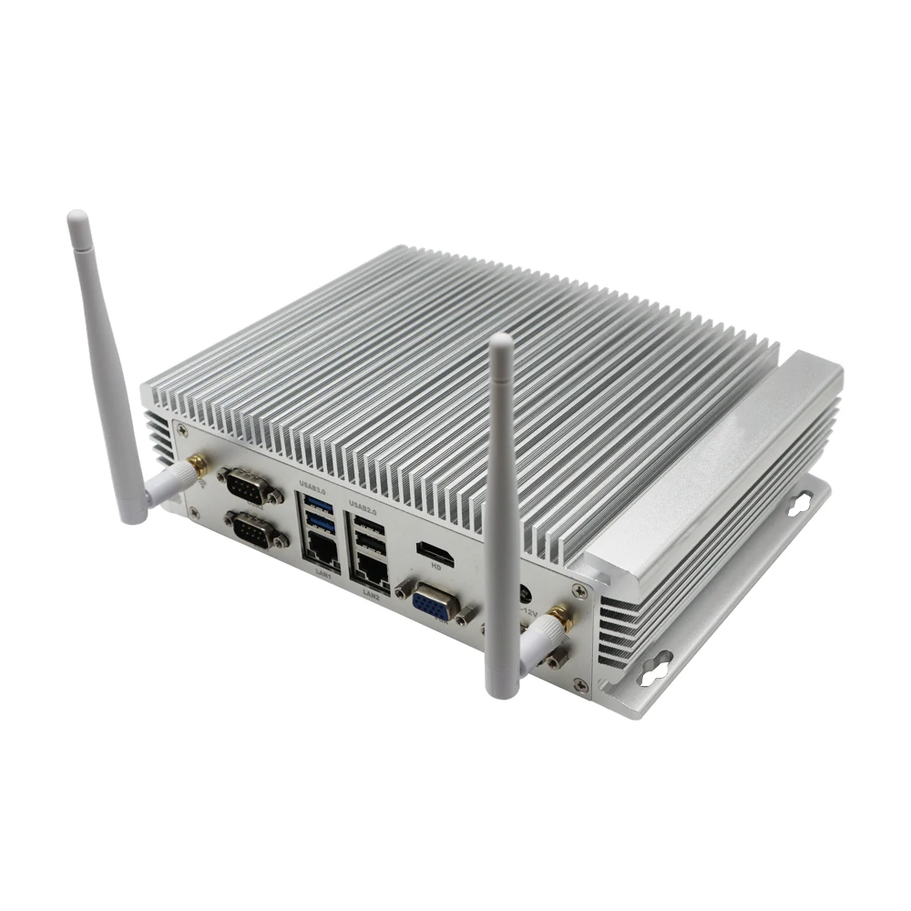 Eglobal 2 * Intel LAN промышленный безвентиляторный мини ПК Windows 10 Core i5 6360u 6COM GPIO VGA HD 4G SIM