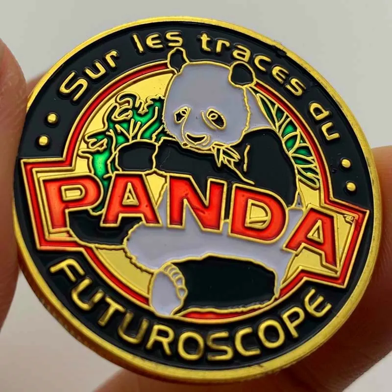 

Panda Cartoon Painted Commemorative Coin Gift Lucky Coin
