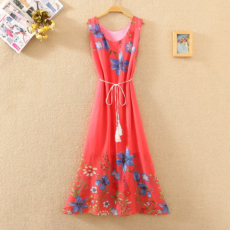 foreign trade Bohemia beach Dress women's new Large pendulum type summer seaside holiday Bali Sweet medium long Chiffon | Женская