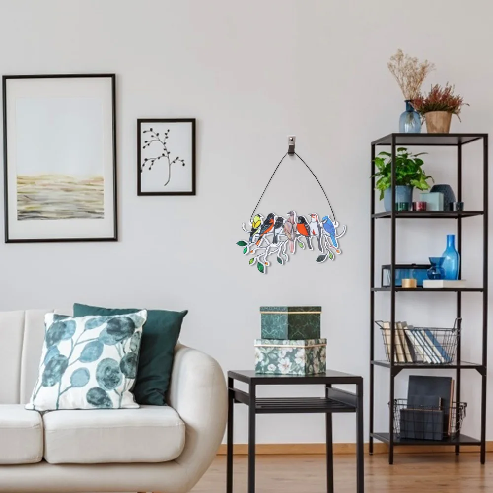 

1pc Acrylic Birds Stained Pendant Hanging Ornament Window Hanging Decor