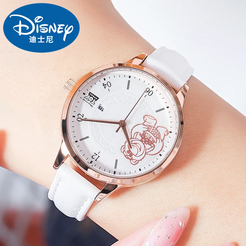 Часы наручные Disney женские кварцевые оригинальные повседневные Мультяшные для