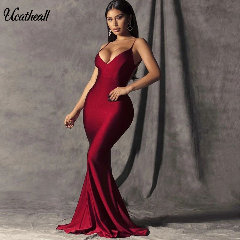 Сексуальное длинное платье макси с открытой спиной летнее атласное вечернее на