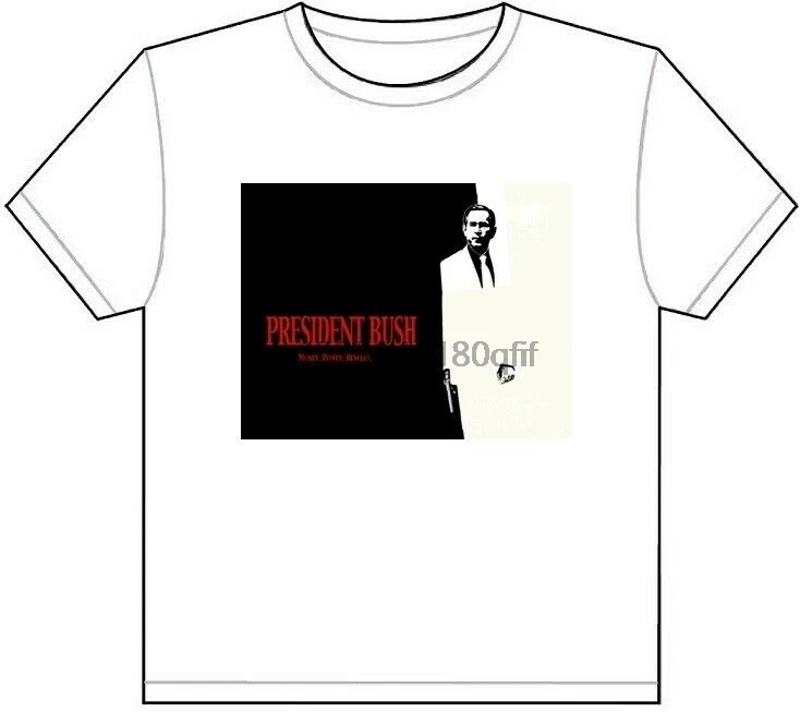 Футболка с изображением Джорджа Буша скругленного лица забавная крутая