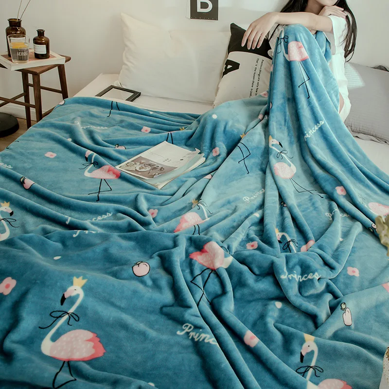 Фламинго одеяла с рисунком полные близнецы королева и король девочек мягкие