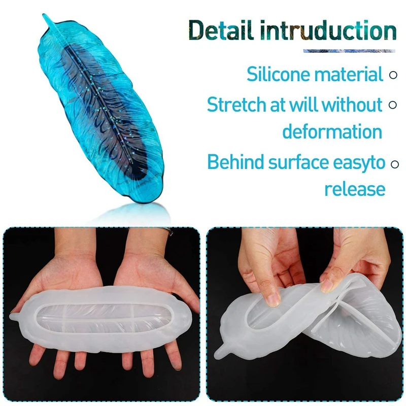 

Resin Tray Mold,Feather Shape Silicone Mold,Resin Bracelet Mold, Jewelry Tray Mold,for DIY Tray Making Jewelry Rack 2Pcs