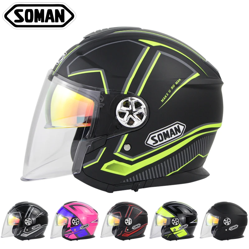 

Шлем Женский, полузакрывающий лицо, с солнцезащитным козырьком, для взрослых, мотоциклетный, Байкерский, Электрический скутер, индивидуаль...