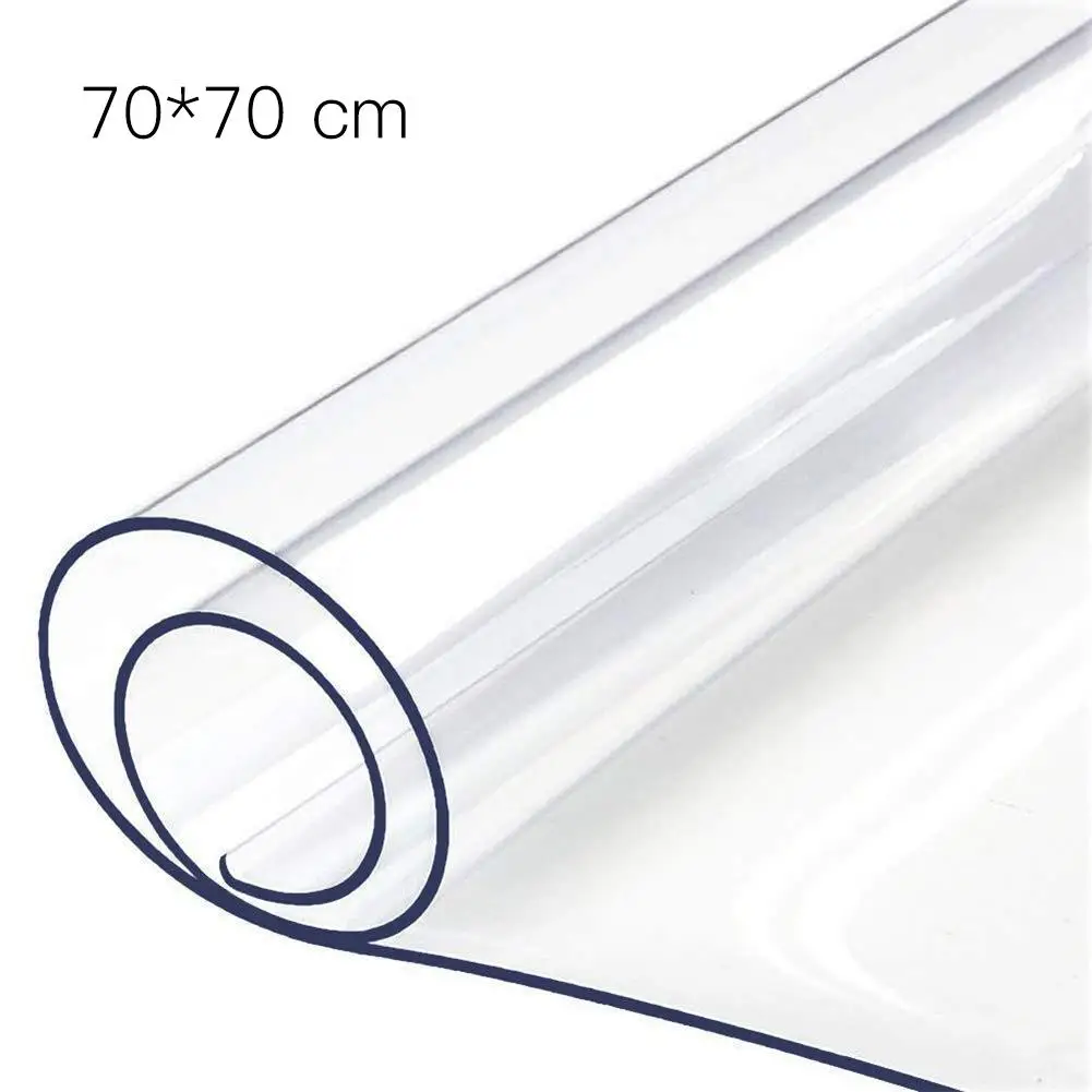 

PVC Table Cover Multi-size Transparent Tablecloth Waterproof Square Round Tablecloth Scratch-resistant Oil-proof Desktop Protect