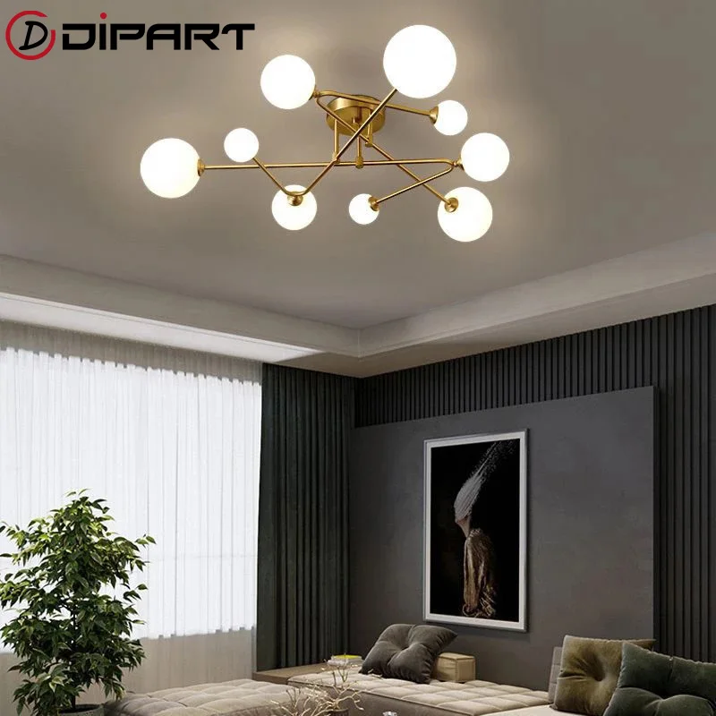 

Modern simplicity LED Ceiling Lights For Living Room Creative Surface Mounted Luminaries Nordic Copeer Bedroom Light Fixtures