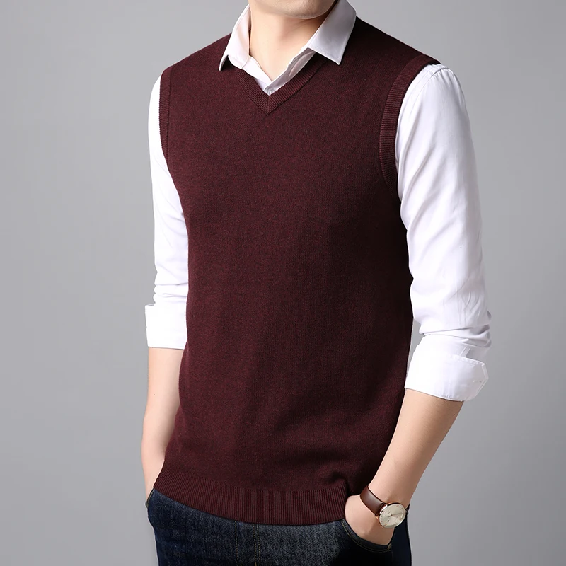 FAVOCENT 2020 осенний повседневный мужской свитер с v образным вырезом приталенный
