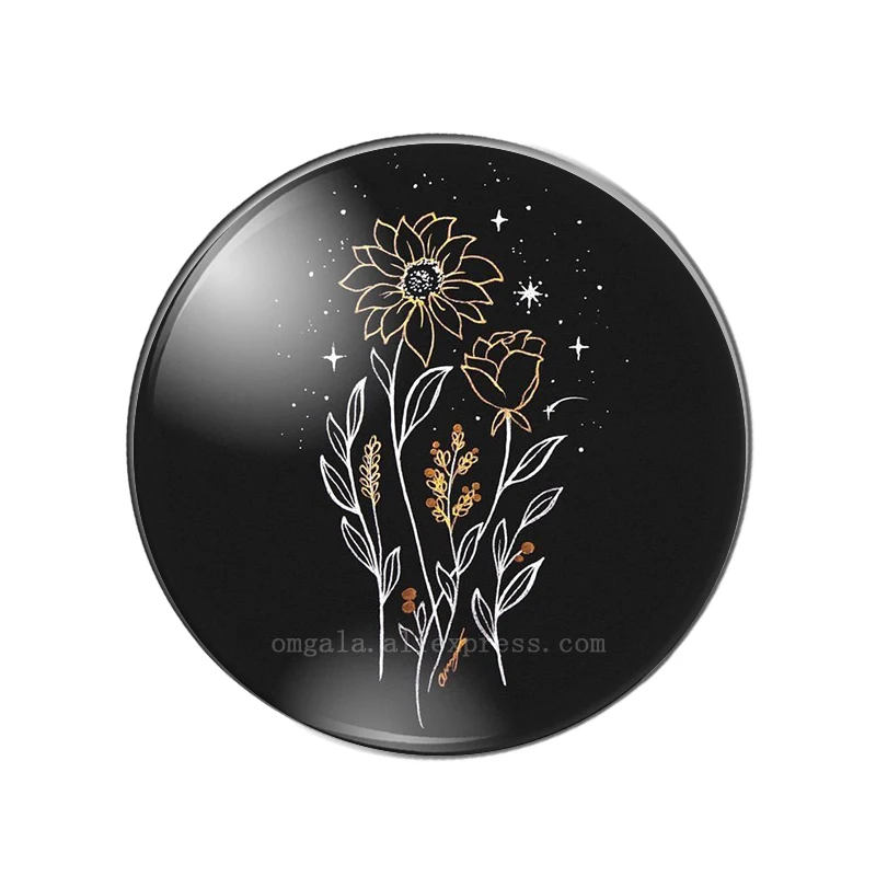 Стеклянные кабошоны ручной работы с изображением солнца и звезды цветка