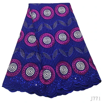 As picture Африканская кружевная ткань Королевский Синий Швейцарский Vole Lace 5 ярдов порошок вышитая польская хлопковая кружевная ткань Женская ткань HA772 - Цвет: As picture