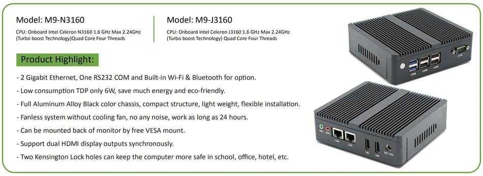 Процессор EGlobal fanless Мини ПК с сенсорным экраном Процессор 3160 J1900 4 ядра оконные рамы 7 10 Linux Dual NIC Pfsense маршрутизатор брандмауэра сервер AES-NI WI-FI