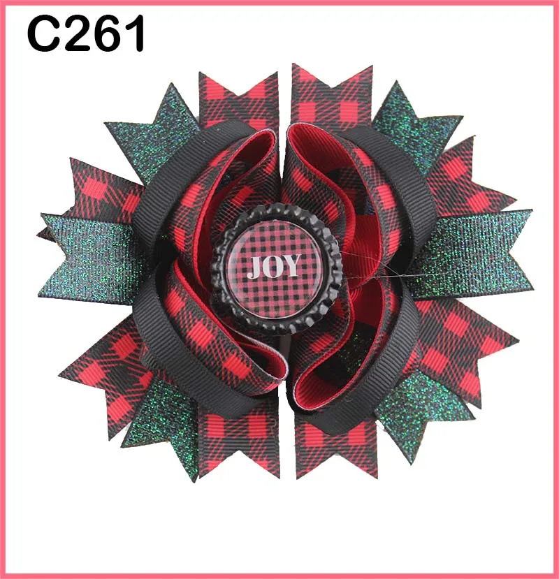 D 15 шт рождественские банты для волос Конфета тростниковый бант Санта заколка для волос олень праздник Счастливого Рождества бант для волос
