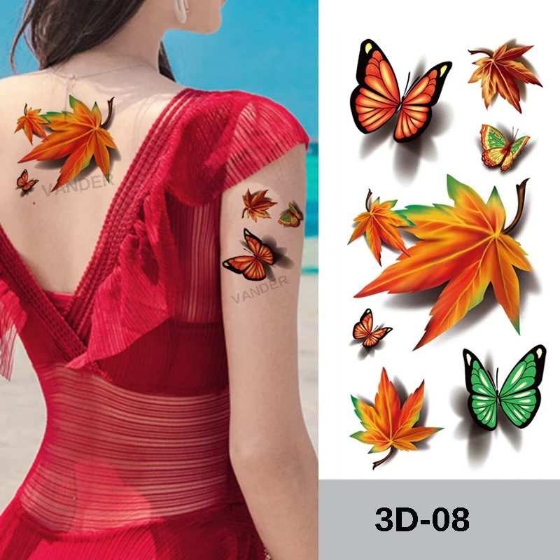 200 шт./лот красивые милые сексуальные боди-арт красота макияж цветок бабочка