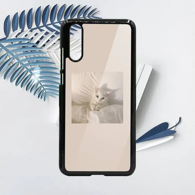 

Pink Aesthetic cute cat Phone Case For Samsung galaxy S note 8 9 20 10 e lite2019 plus pro ultra Hard PC