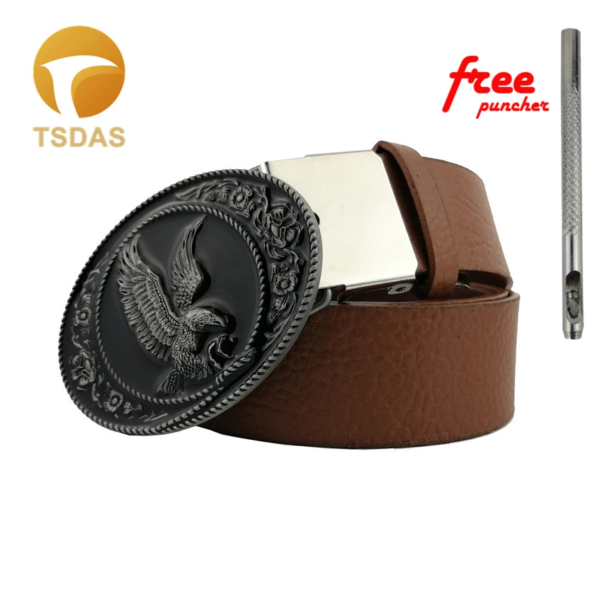

Buckle Animal Series 3D Details Eagle Antique Western Belt Buckle Luxury Men Jean's Belt