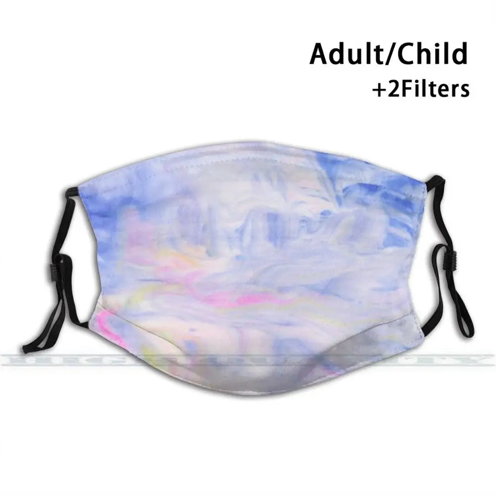

Blue Abstract Custom Design For Adult Kids Anti Dust Filter Diy Cute Print Washable Mask Blue Abstract Colorful