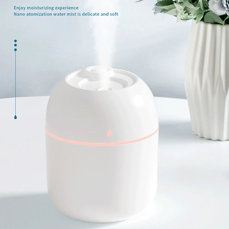 

M2EE Portable 220ml Mini Water Drop Humidifier USB Air Diffuser Fogger Mist Maker Sprayer with LED Atmosphere Light Night Lamp