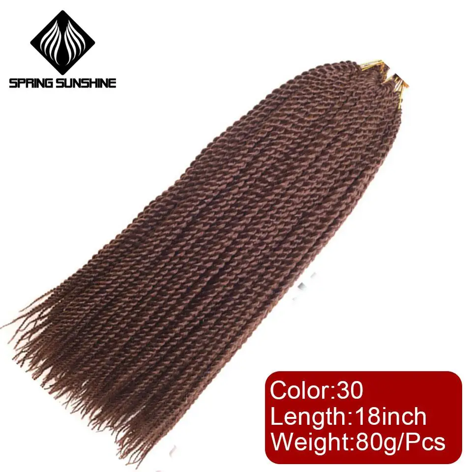 1" 18" 2" 26 дюймов Омбре плетеные волосы Сенегальские крученые волосы на крючках косички 30 корней/упаковка синтетические плетеные волосы для женщин серый - Цвет: T27/30/4