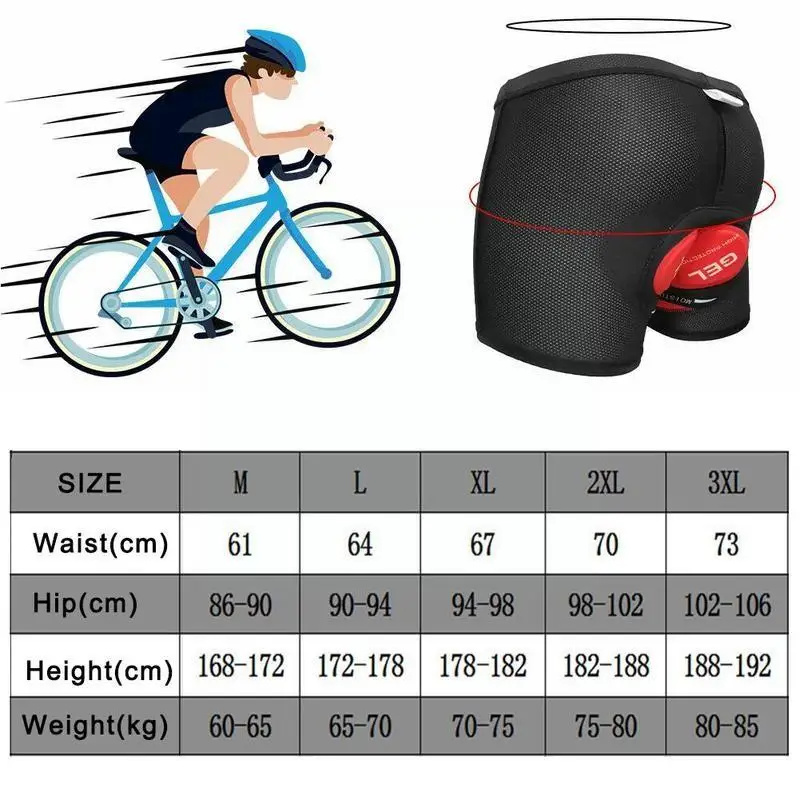 

5D, 9D, 12D, 20D M, L, XL, XXL, XXXL Cycling Underwear Padded Bicycle Bike Shorts Quick-Drying MTB Liner Underpant Underwe W8D0