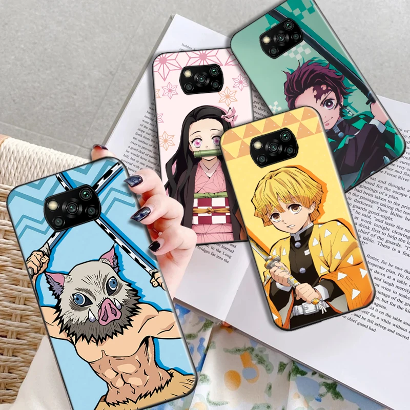 

Cartoon Japan Anime Demon Slayer Phone Case For POCO F3 GT X3 X3 GT Pro M3 M3 Pro X3 NFC POCO F3 GT X3Kamado Nezuko Cover Fundas