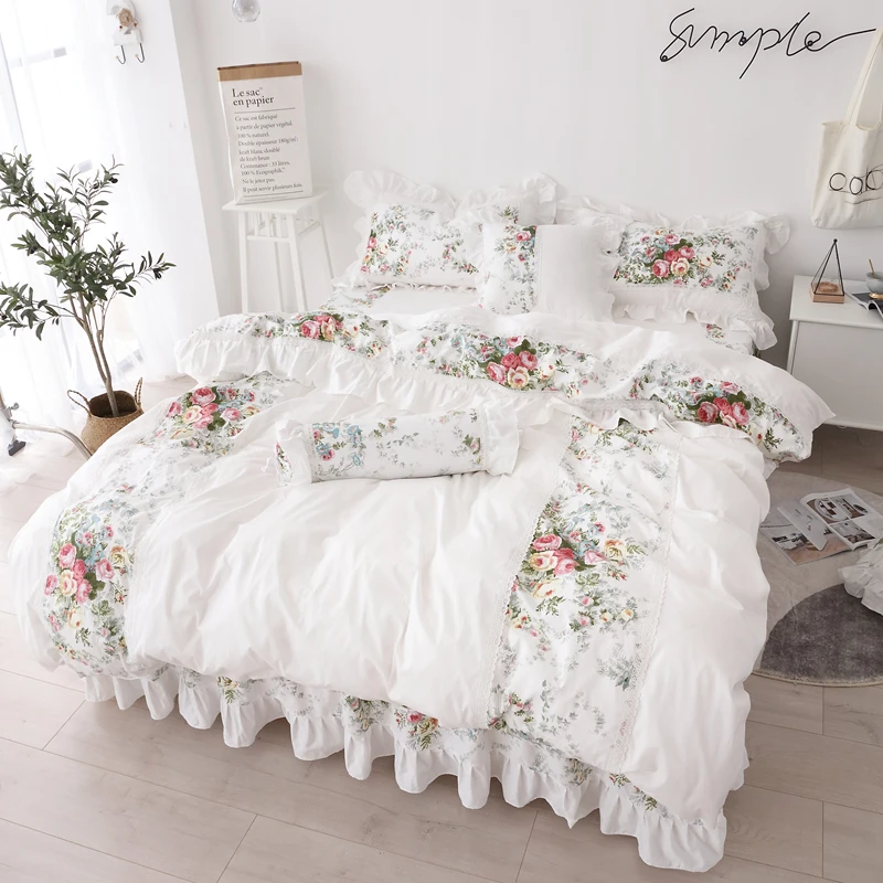 Комплекты постельного белья в Корейском стиле с рисунком маслом пододеяльник