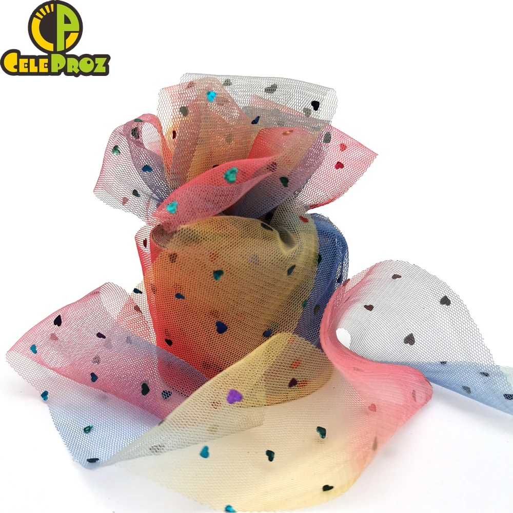 Радужная Тюль 6 см Радужный цвет звезда луна тюль сетка сделай сам повязка на