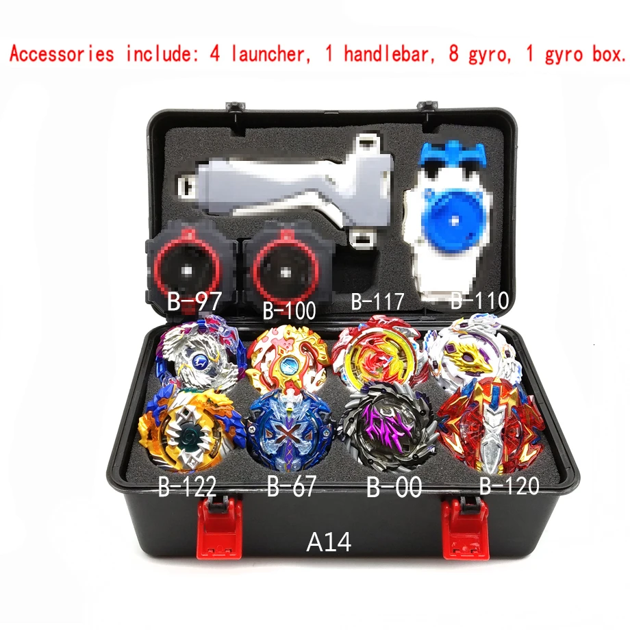 A14 Beyblade Burst игрушка B150 B149 B148 металлический Funsion Bayblade набор коробка для хранения с ручкой пусковая пластиковая коробка игрушки для детей подарок - Цвет: A14
