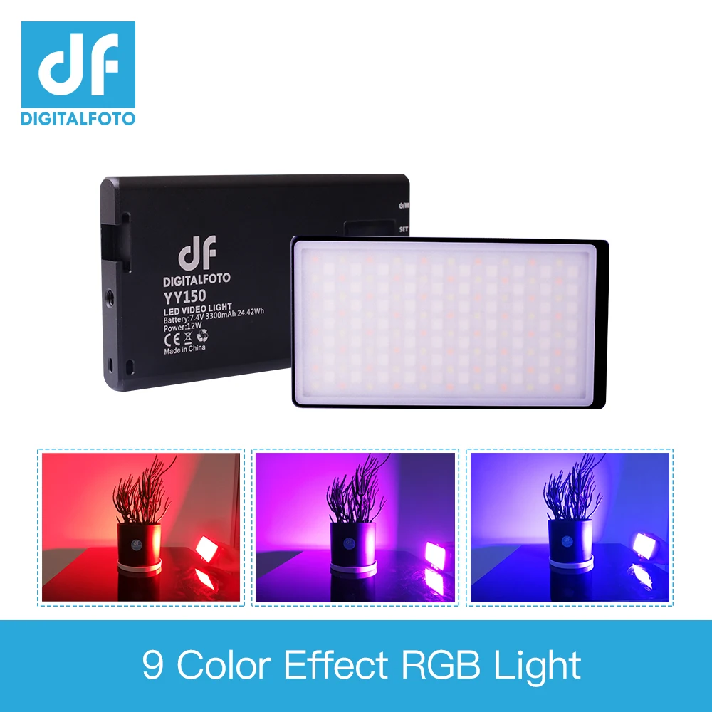 DF YY150 RGB светодиодный светильник 12W 2500K 8500K с регулируемой яркостью CCT color