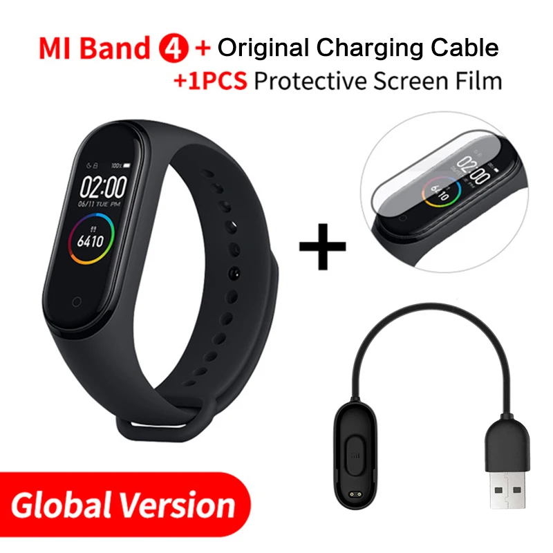 ENAdd Original Cable Xiaomi Mi смарт-браслет 4, 3 цвета, AMOLED экран, пульсометр, фитнес, Bluetooth 5,0, спортивный, 50 атм, водонепроницаемый, смарт-браслет - Цвет: ENAdd Original Cable