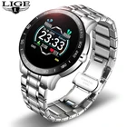 Смарт-часы LIGE мужские со стальным ремешком, водонепроницаемые спортивные умные часы с тонометром, пульсометром, спортивные фитнес-часы
