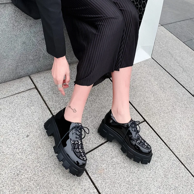 

FEDONAS Genuine Leather Pumps Women Spring Autumn Four Season Party Basic Casual Shoes Woman Platform Cross Tied Shallow Pumps