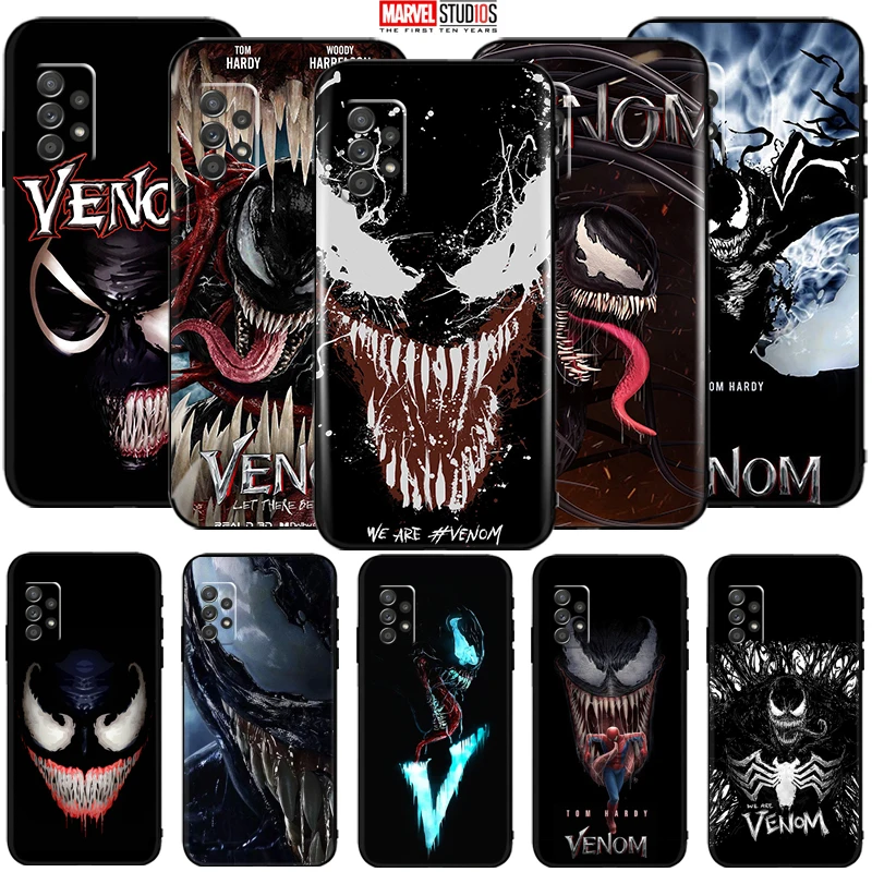 

Venom Phone Case For Samsung Galaxy A72 5G 4G Soft Coque Cover Marvel Avengers Comics SpiderMan Captain America Thor Hulk