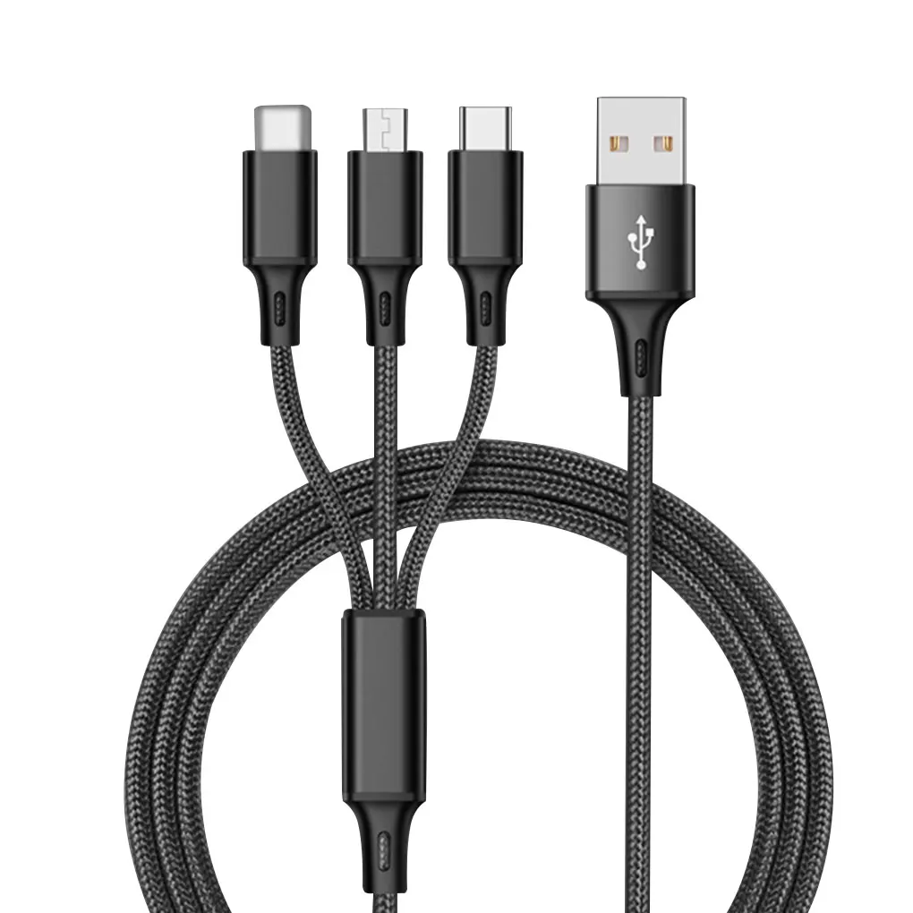 

3 in 1 USB Charging Cable for iPhone 6 7 8 X 11 Pro for Samsung for Xiaomi for Huawei Android Phone Charger Wire 1.2/2m