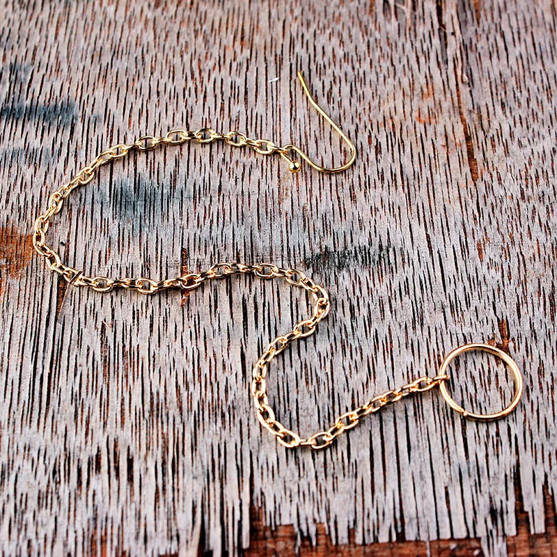 1 шт. новый дизайн Летний стиль поддельные и шпильки Серьги Цепочка золотой обруч