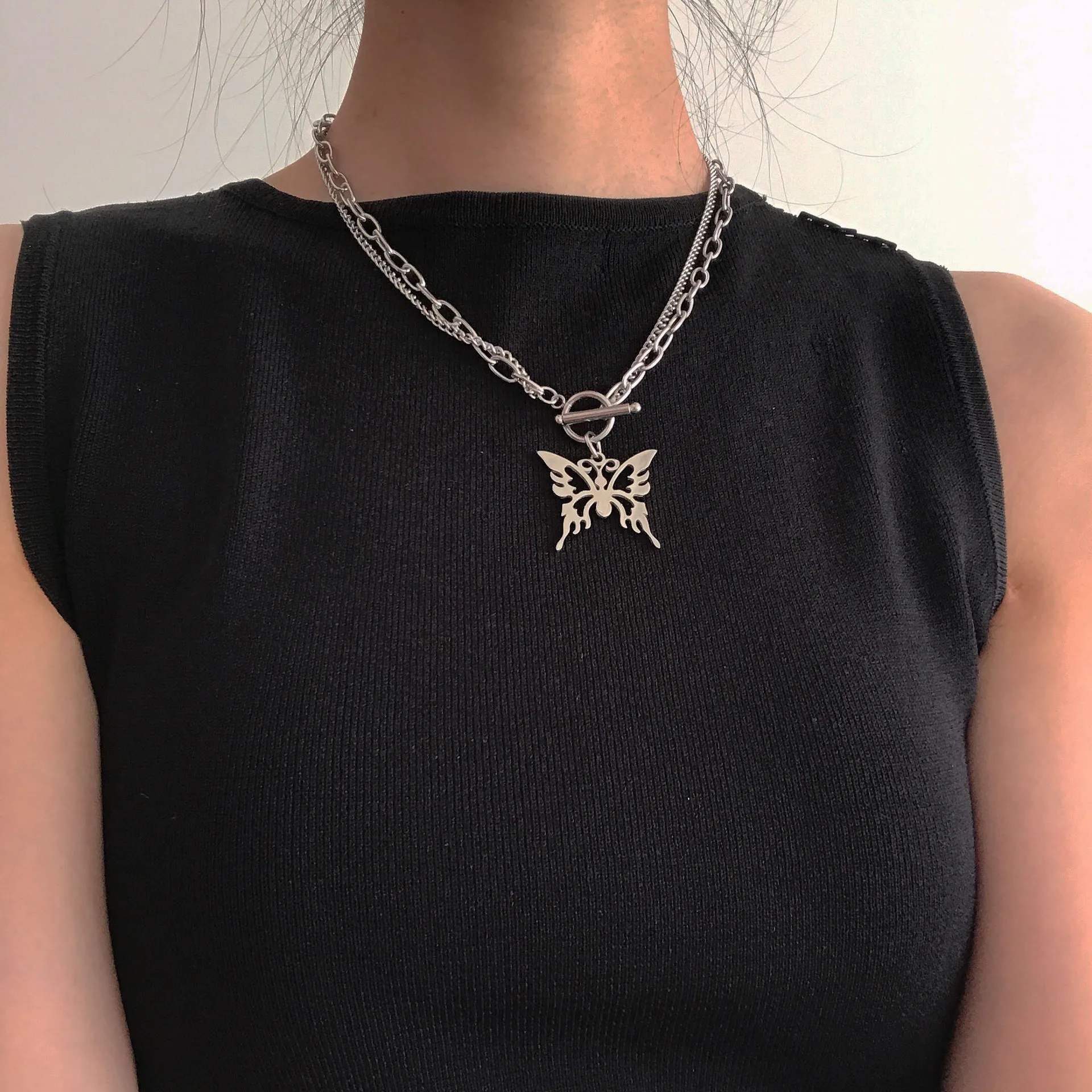 Цепь с плетением бабочка звено цепи ожерелье цепь браслет из нержавеющей стали