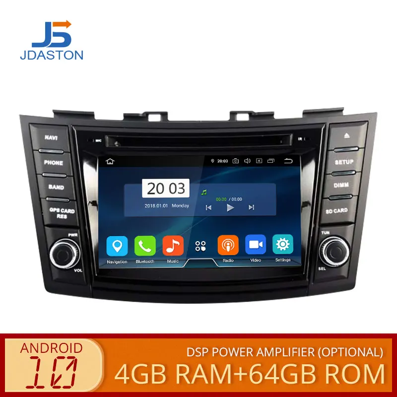 

JDASTON 2 DIN Android 10 Car DVD Player For SUZUKI SWIFT 2011 2012 2013 2014 2015 Multimedia GPS Radio Stereo 4G+64G Octa Cores