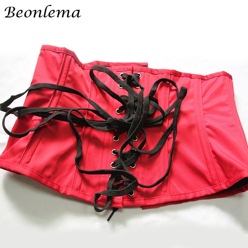 Beonlema, Женский корсет под грудь, стальная кость, стимпанк, сексуальные корсеты, Черный готический корсет для похудения, женский красный корсет, S-2XL
