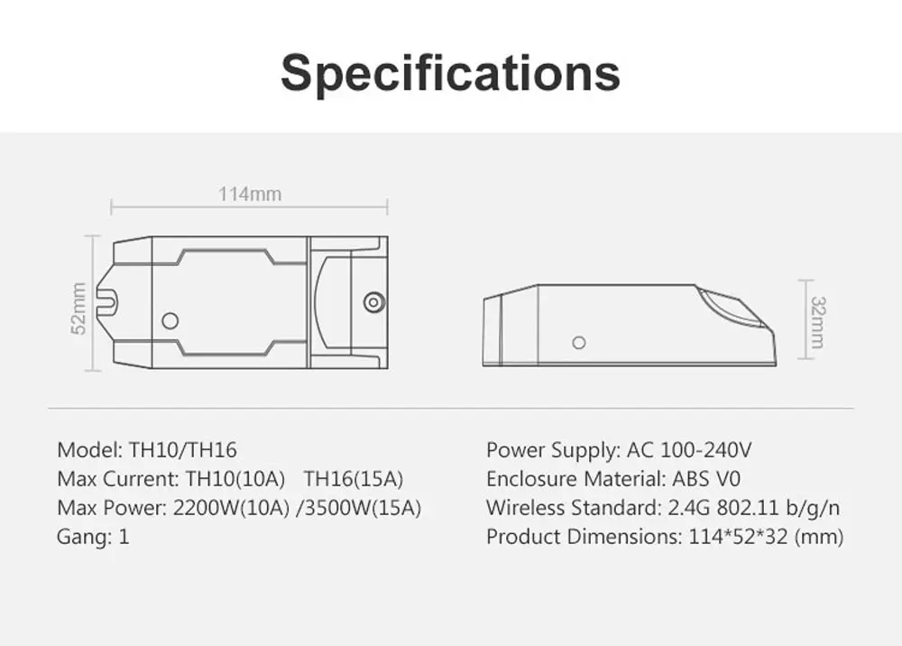 3 шт. SONOFF TH16 Wifi умный переключатель, мониторинг температуры и влажности DS18B20/AM2301/Si7021/AL560 для умного дома