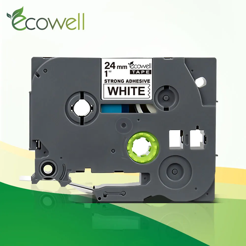 Сильная клейкая лента Ecowell совместимая с лентой принтера S251 24 мм черная на белом